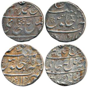 Gwalior Mint, Silver Rupee (2), in the name of Shah Alam II, AH 1178/5 and 1214/4X. Very F