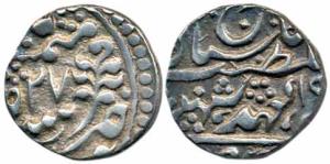 Sawai Jaipur Mint, Silver ½ Rupee, 5.76g, in the name of George V, AH 19XX/27, without cit