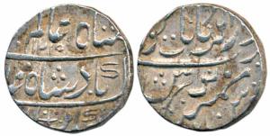 Darul Barkat Nagaur Mint, Silver Rupee, 11.30g, in the name of Shah Alam II, AH 1215. Very