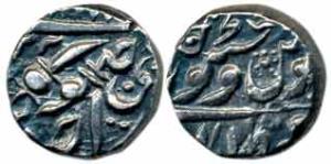 Jaswant Singh, Silver ¼ Rupee, 2.84g, with the name of Queen Victoria, VS XX42. About Extr