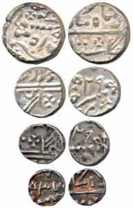 Kota Mint, Silver Rupee, 1/2, ¼ and 1/8, with the name of Queen of Englistan, RY 15, 29, 2