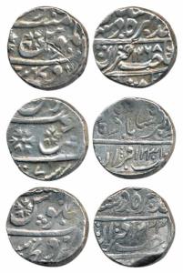 Amir Khan, Silver Rupee (3), in the name of Muhammad Akbar II, Sironj Mint, AH 1231, 1233 