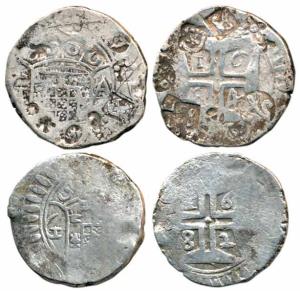 Goa, Silver Xerafim (2), obv. crowned arms Divide GA in inner circle; rev. Numerals of the