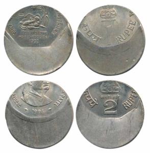 Cupro-Nickel (2), Rupee 1, World Food Day, 1992 and Rupees 2, Sardar Vallabhai Patel, 1996