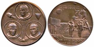 Apollo II, Men on the Moon, 20th July 1969, Copper, bust of the crew of Apollo II, with Ne