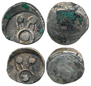 Punch marked, Kuntala Janapada, (c. 600-400 BC), Silver 2 different denominations, 3.34g a