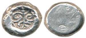 Punch-marked, Agra Hoard type, Silver Karshapana, 2.94g, one composite single symbol on ob