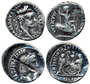 Roman Empire, Tiberius, Silver Denarius, Tribute Penny, Pontifex Maximus that is Caesar is