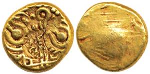 Uncertain South India Gold Pagoda, 3.52g, (AD 10th- 11th century), the coin resembles to t