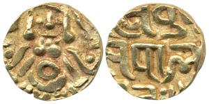 Yadavas of Tribhuvanagiri (Bayana), Kumara Pala (AD 1196), Gold 41/2 Masha, 4.1g, obv.seat