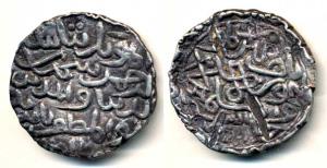 Shihab-ud-din Bayazid Shah, Silver Tanka, (G&G B280). A testmark across otherwise Very Fin
