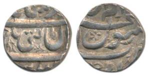 Shah Jahan, Silver ½ Rupee, 5.74 g, Baldat Ujjain Mint (KM 213.4). Nice toning, Extremely 