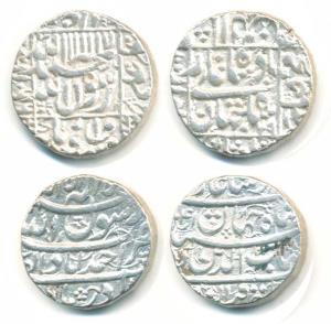 Shah Jahan, Silver Rupee (2), Surat and Ahmedabad Mint, AH 1066 and 1041. Very Fine+. (2)