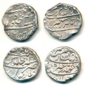 Aurangzeb, Silver Rupee (2), Narnol Mint, AH 1099/31; Chinnapatan Mint, AH 43. About Very 