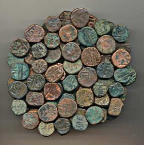 Chhatrapati Shivaji Maharaj, Copper, Shivaraee Paisa (100), chhatra/ pati on obv and shri/