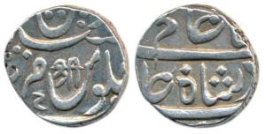 Mominabad urf Chakan Mint, Silver Rupee, 11.17g, in the name of Shah Alam II, Shri in Naga