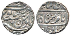Najib-ud-Daulah, Silver Rupee, 11.23g, Najibabad Mint, in the name of Alamgir II, RY 6. Ve