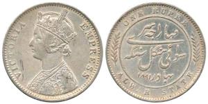 Mangal Singh, Silver Rupee, with the name and portrait of Victoria Empress, 1891 (KM 46). 