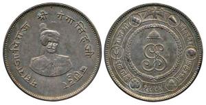 Ganga Singh, Silver Nazarana Rupee, 12.92g, commemorative issue of the Golden Jubilee of h