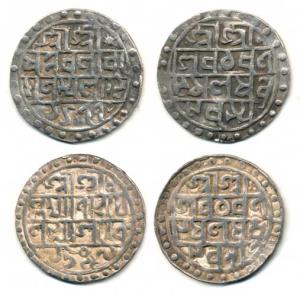 Nar Narayana and Lakshmi Narayana, Silver Rupee (2), Saka 1477, 1509 (CB 92). Very Fine+ (