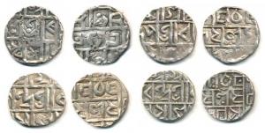 Rupa Narayan, Prana Narayan, Upendra Narayana, Devendra Narayan, Silver ½ Rupee. About Ver