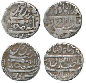 Sheopur Mint, Silver Rupee (2), in the name of Muhammad Akbar II, AH 1228/11 and 15. Fine+