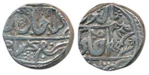 Jean Baptiste Filose, Silver Rupee, 10.66g, Seorha or Sabalgarh3/8 Mint, in the name of Mu