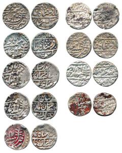 Jaipur Mint, Silver Rupee (9), different rulers and years. Fine+ to Very Fine. (9)