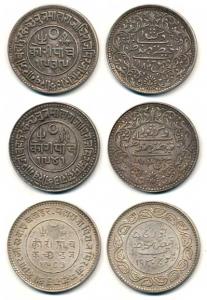 Khengarji III, Silver 5, Kori (3), in the name of Victoria, VS 1939/1882 AD, VS 1941/1884 
