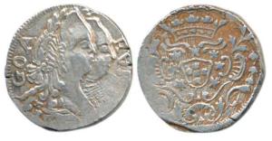 Goa, Maria and Pedro III, Silver Rupia, 10.92g, 17XX AD (KM 185). Fine, Rare.