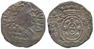 Goa, Joao, Silver Rupia, 10.82 g, 1807, (KM 219). Nice toning, About Extremely Fine, Very 