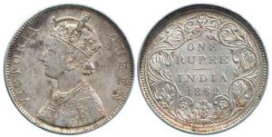 Victoria Queen, Silver Rupee, 1862, Bombay Mint, B / II / 0 / 3. Very Fine, Scarce.