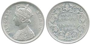 Victoria Queen, Silver Rupee, 1862, Bombay Mint, C / I / 1 / 2. Very Fine+, Rare.