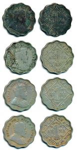 Edward VII, Cupro-Nickel 1 Anna (4), 1907 to 1910, Bombay Mint, 'B' incused. Fine to Fine+