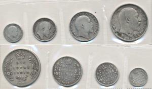 Edward VII, Silver Rupee, ½ Rupee, ¼ Rupee and 2 Annas, 1907, Rupee and ½ Rupee, Bombay Mi