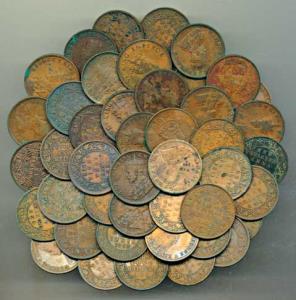 George V and George VI, Copper ¼ Anna (46), 1911, 1912, 1913 (2), 1914 (2), 1916, 1917, 19