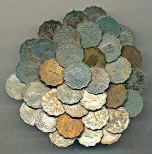 George V and George VI, Cupro-Nickel and Nickel- Brass 1 Anna (35) and 2 Annas (23), vario