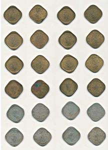 George V and George VI, Cupro-Nickel and Nickel-Brass (18), 4 Annas, 1919 (4), 1920 (2) ½ 