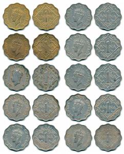 George VI, Cupro-Nickel and Nickel-Brass 1 Anna (10), 1938, Calcutta Mint, 1939, Bombay Mi