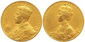 Great Britain, Official Gold Medal for Coronation of George V, 16.2g, obv. Crowned bust of