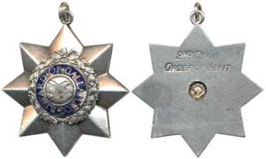 Indian Order of Merit, 1939-44 Silver Medal, Reward of Gallantry written on blue enamel, e