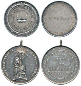 Silver Medal (2), Army Temperance Association 1897, Watch & Be Sober 20g; Yadavpur Univers
