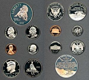 USA, 1995 Prestige set, Civil War Battlefield, set of 7, Dollar to Cent. In original box o