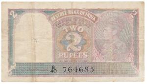 George VI, Rupees 2, 1944, signed C. D. Deshmukh; Rupees 5, 1st Issue, 1938, signed J. B. 