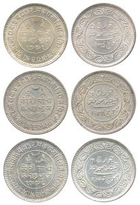 Khengarji III, Silver 5 Kori (2), in the name of George V, VS1991/1935AD and George VI, VS