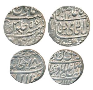 Awadh, Silver Rupee, Allahabad Mint, in the name of Shah Alam II, flag mint mark on rev, A