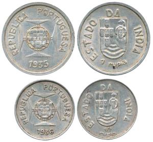 Silver Rupia and ½ Rupia, 1935 and 1936. Edge knock on the Rupia, Very Fine+.