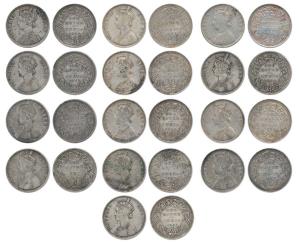 Victoria Queen, Silver Rupee (13), 1862, A / III / 0 / 0, A / II(a) / 0 / 0, B / II / 0 / 