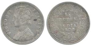 Victoria Empress, Silver ¼ Rupee, 1878, Calcutta Mint, C / II / no mint mark. Fine+, Very 