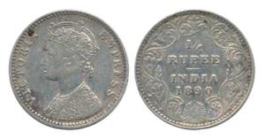 Victoria Empress, Silver ¼ Rupee, 1890, Bombay Mint, C / II / 'B' incused. Very Fine, Scar